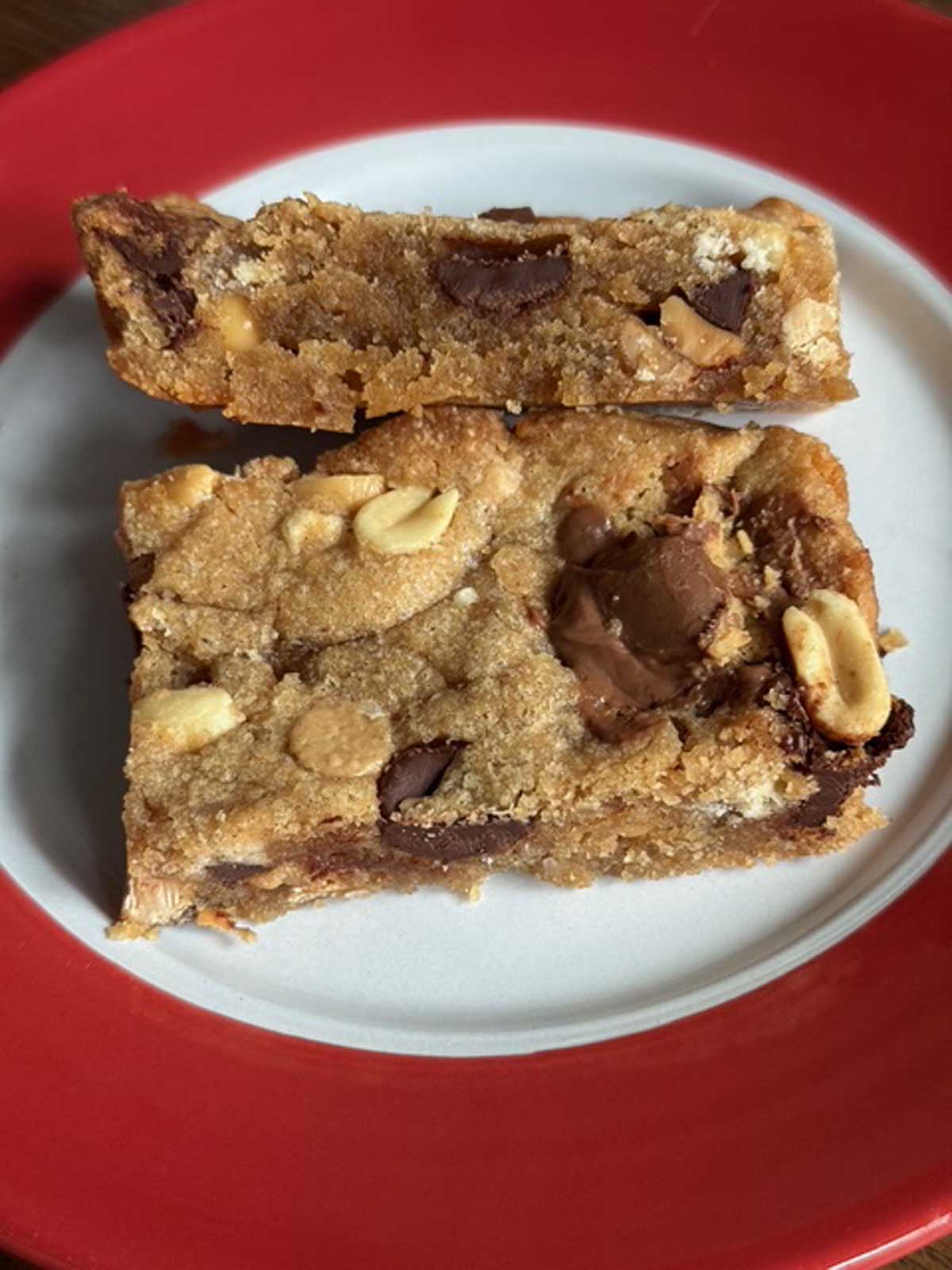 Peanut butter bars that are not dry.