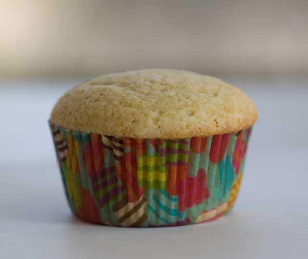 yellow cupcake with rounded top
