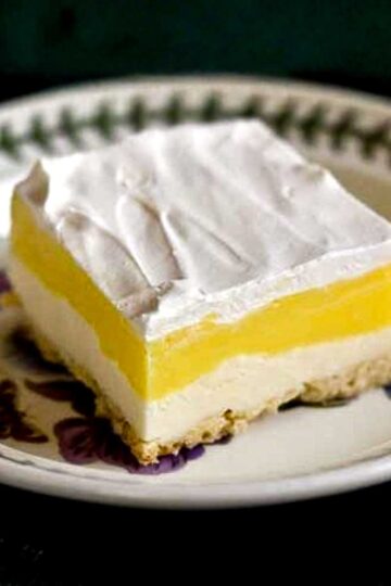 Recipe for an easy layered lemon icebox cake called Lemon Lush.