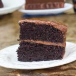 Super moist chocolate mayonnaise cake recipe with a sour cream chocolate frosting.