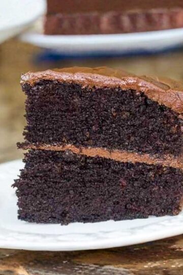 Super moist chocolate mayonnaise cake recipe with a sour cream chocolate frosting.