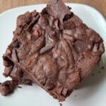 Glass Dish Brownies recipe baked in Pyrex.