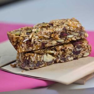 Chewy Walnut Granola Bars recipe without eggs or peanut butter.