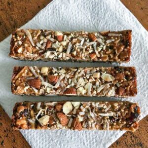 Toasted Quinoa Bars recipe baked in a loaf pan.