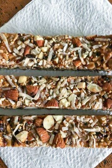 Toasted Quinoa Bars recipe baked in a loaf pan.