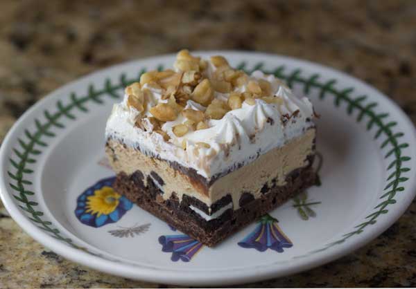 Layered Black Silk Ice Cream Brownie Dessert