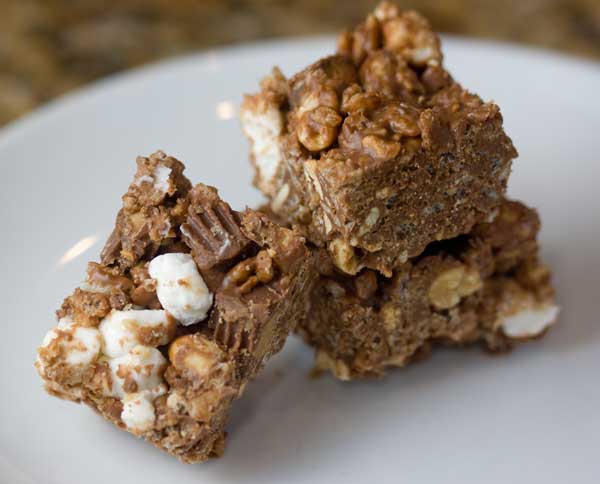 Chocolate Peanut Butter Krispy Bars