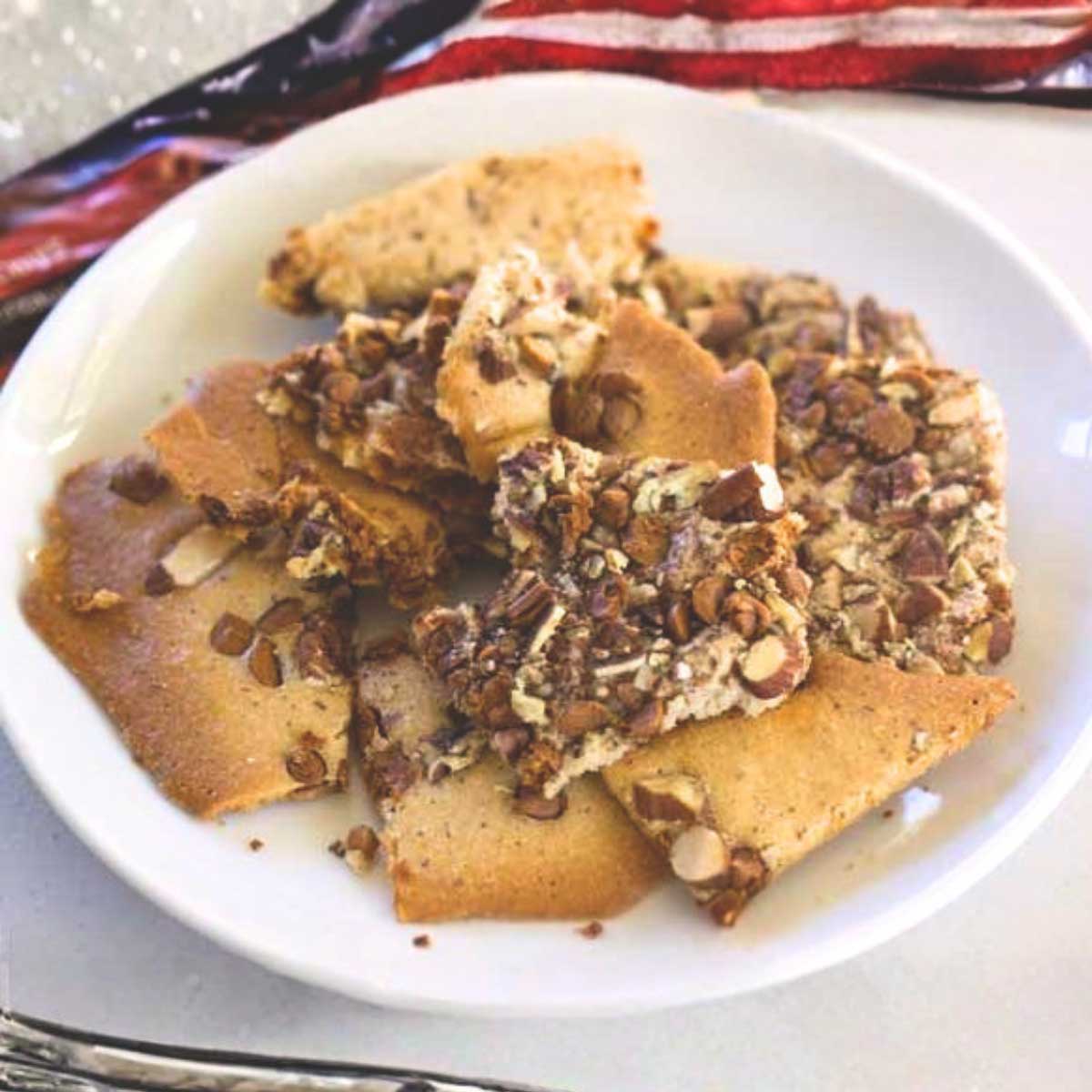 Cinnamon Chips Cookie Bark, a thin, crispy cookie bark made with milk powder and Hershey's Cinnamon Chips.