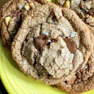 Salted Caramel Hazelnut Chocolate Chip Cookies