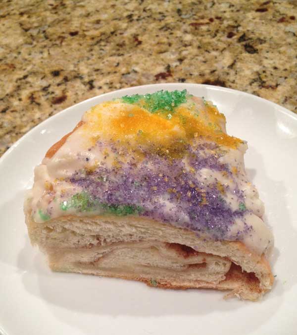 Slice of Sour Cream King Cake