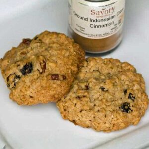 Large, thick, oatmeal cookies with Indonesian cinnamon.