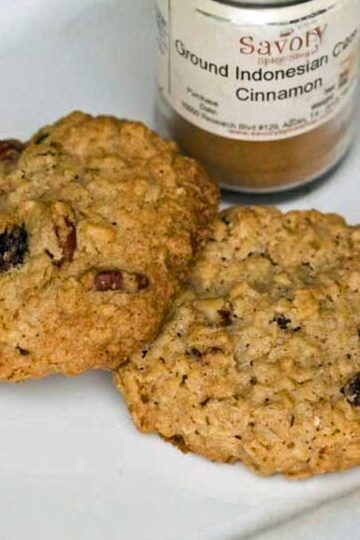 Large, thick, oatmeal cookies with Indonesian cinnamon.