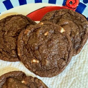 Chewy Brownie Cookies, a recipe that uses shortening instead of butter.