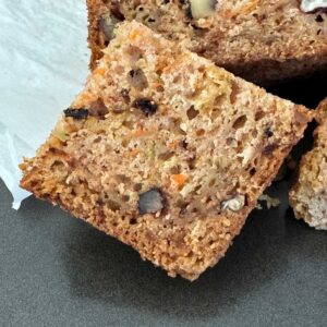 Sourdough Zucchini Bread made with sourdough discard, zucchini, carrots and apples.