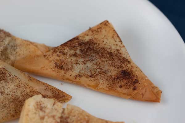 Chocolate Filled Phyllo Triangles