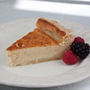 A slice of buttermilk pie, an old Southern recipe.