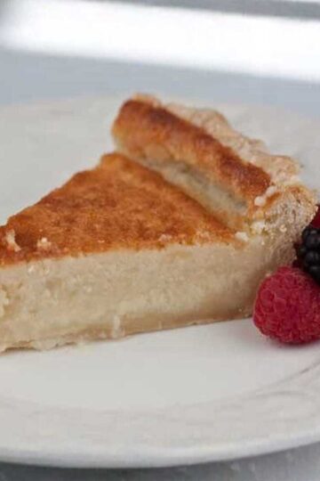 A slice of buttermilk pie, an old Southern recipe.