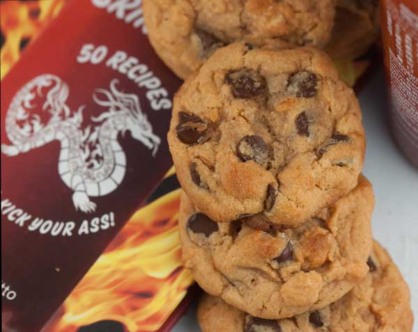 Sriracha Peanut Butter Chocolate Chip Cookies