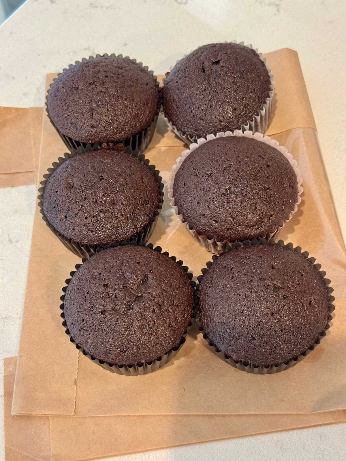 Chocolate cupcakes base for Hi Hat Cupcakes