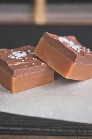 A recipe for chocolate covered caramels topped with sea salt.