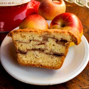 Laura Goodenough's Apple Coffee Cake baked in a loaf pan.