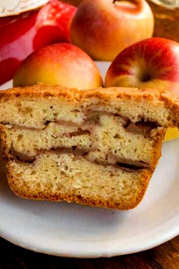 Laura Goodenough's Apple Coffee Cake baked in a loaf pan.