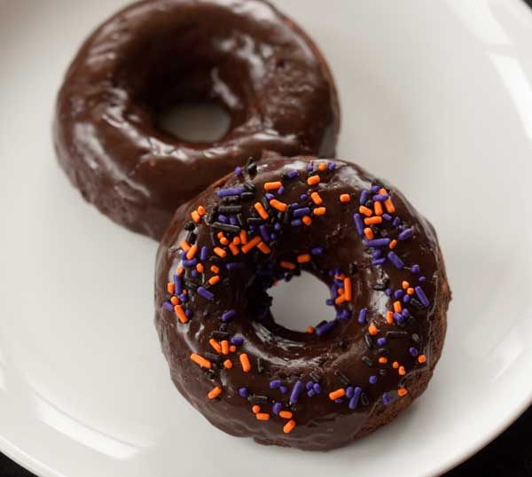 chocolate pumpkin doughnuts