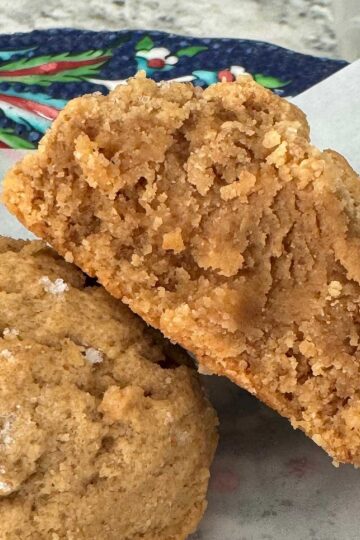 Sweet and Salty Peanut Butter Sandies showing texture.