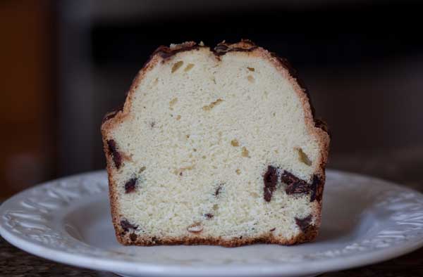 A high rising pound cake or cream cake baked in a loaf pan.