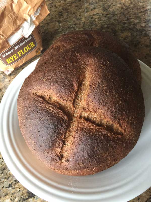 German Dark Rye round loaves