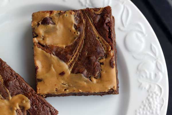 chocolate banana peanut butter swirl brownies