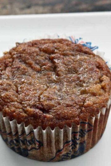 Very moist grain free banana muffins made with almond flour and coconut flour