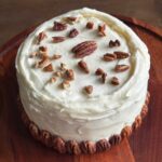 Six Inch Pan Hummingbird Cake with a traditional cream cheese icing.