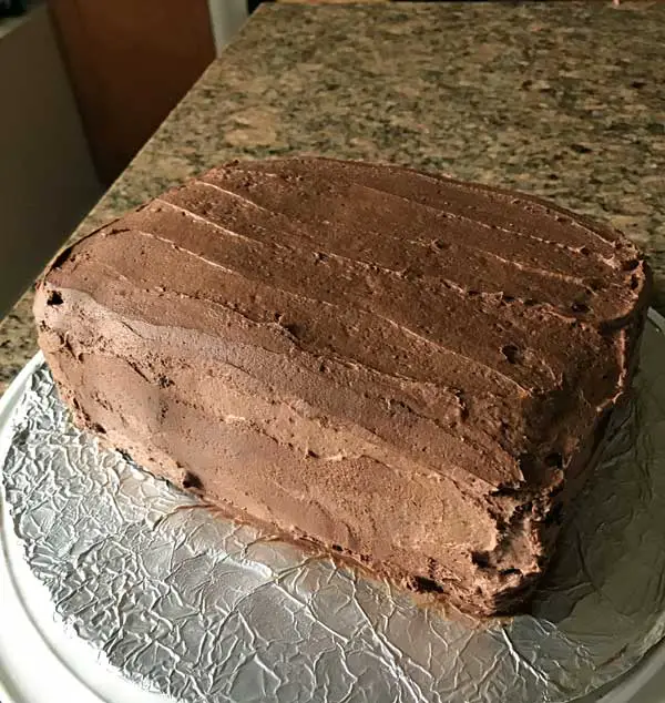 rectangular chocolate layer cake