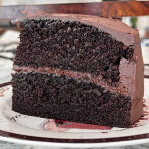 Ina Garten's Chocolate Cake recipe adapted to fit two 9-inch round cake pans.