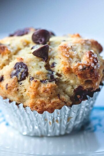 Ricotta Chocolate Chip Muffins with optional rum in the batter