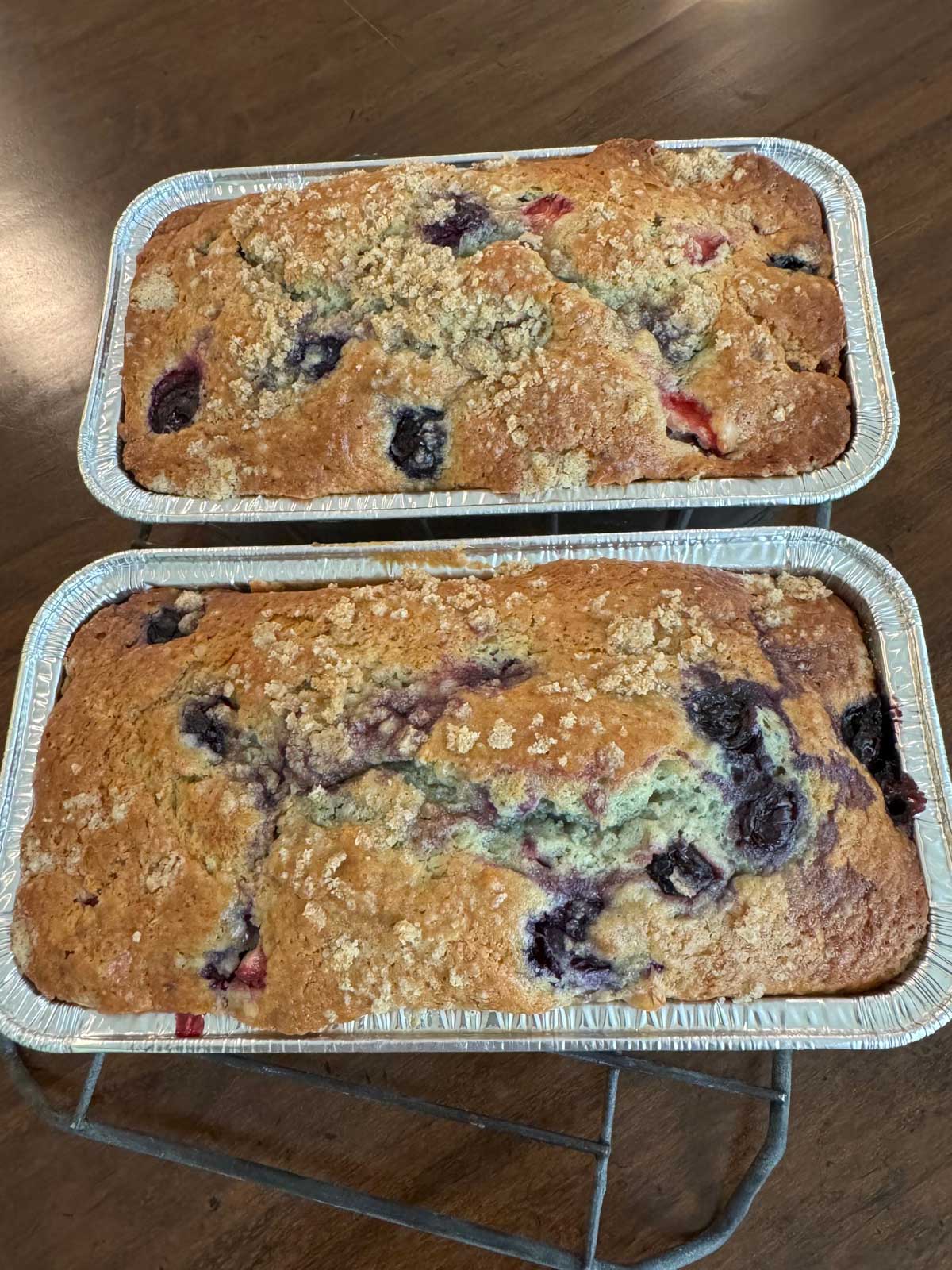 Flo Braker's Blackberry Yogurt Loaf with blueberries and strawberries replacing the blackberries.