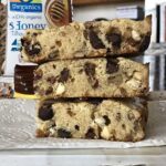 Honey blondies sweetened with only honey and no granulated sugar.