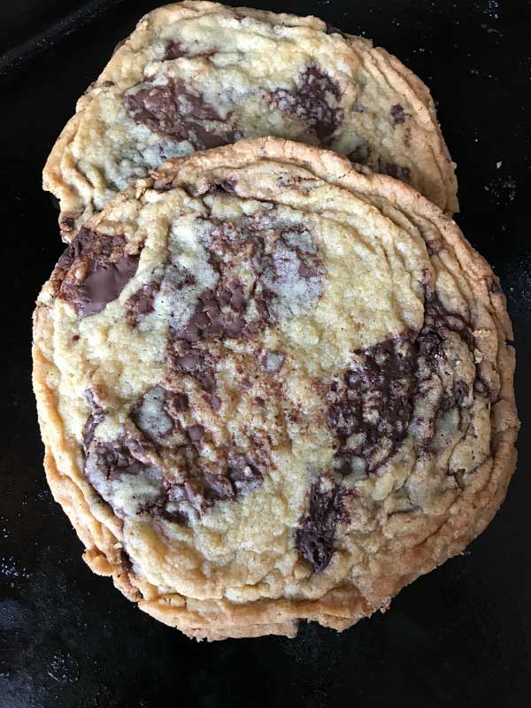 Giant Crinkled Chocolate Chip Cookies