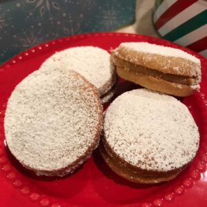 Alfajores filled with dulce de leche made in the Instant Pot.