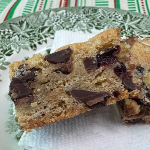Pistachio Cherry Bars cut to show texture.