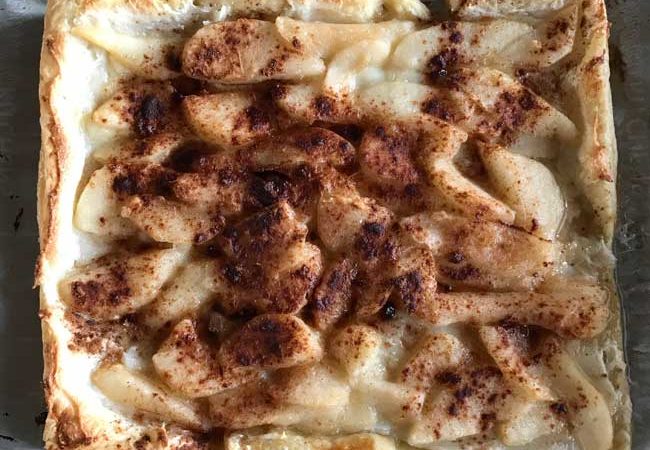 cinnamon pear cream cheese tart