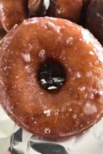 Instant yeast doughnuts with a really basic glaze.