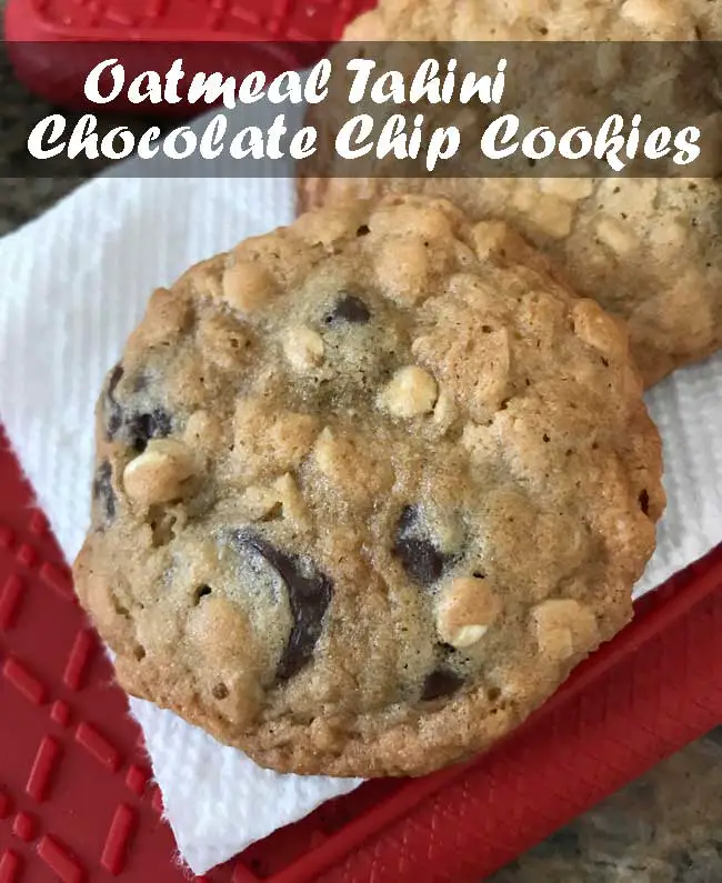 oatmeal tahini chocolate chip cookies