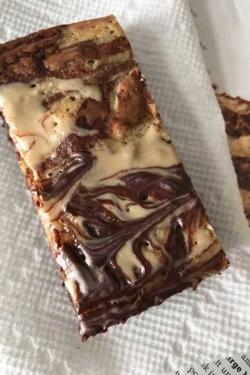 Tahini Swirl Brownies recipe for an 8-inch square pan.