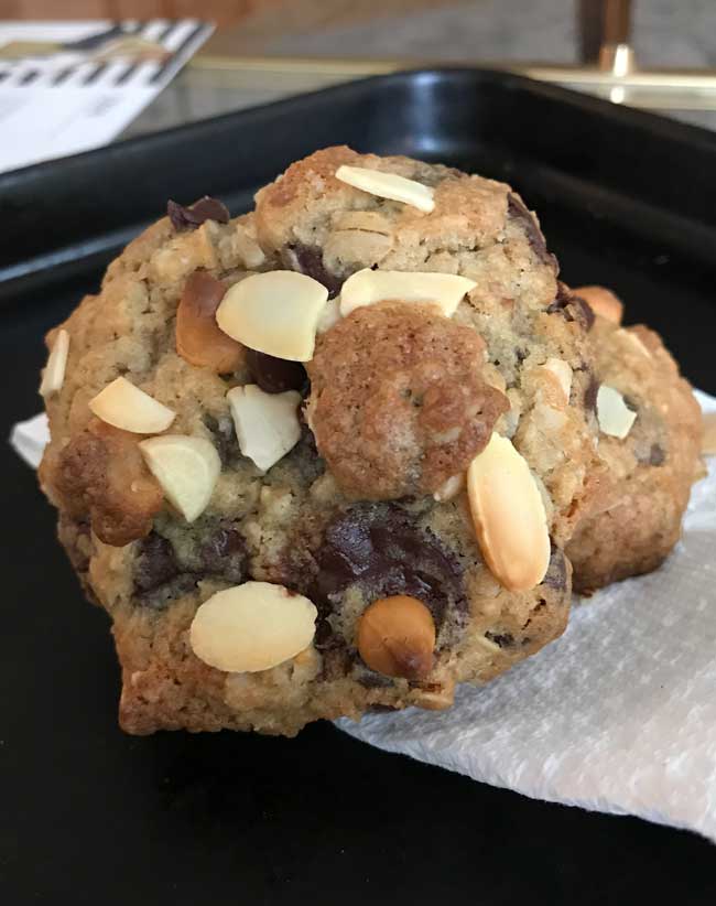 Nutty Oatmeal Chocolate Chunk Cookie on a plate.