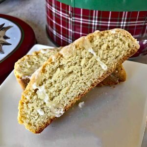Eggnog flavored biscotti recipe that does not call for actual eggnog but rather the spices that go in it.