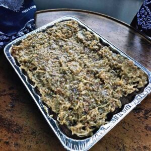 Potluck German Chocolate Cake recipe for a 9x13 inch pan.