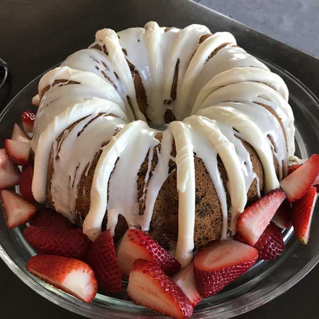 white chocolate Bundt cake