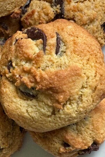 Trader Joe's Almond Flour chocolate chip cookie recipe from the back of the bag.